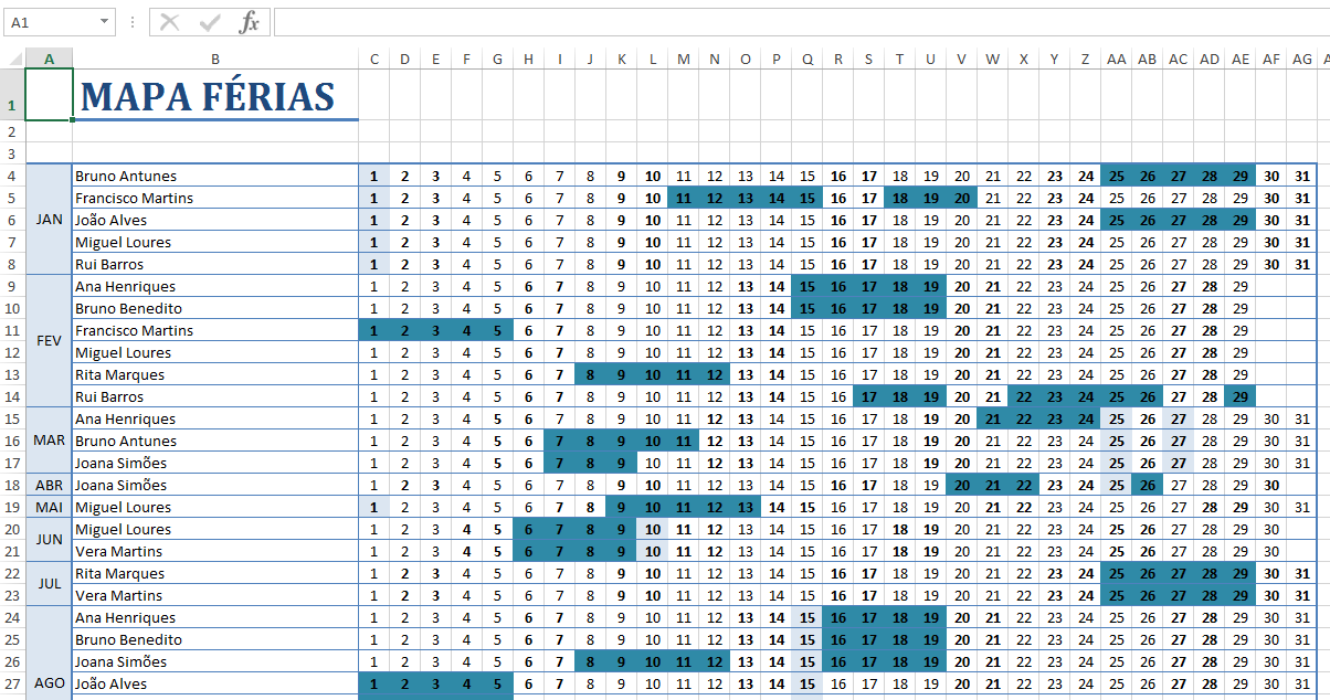 Exportar registo de horas para Excel